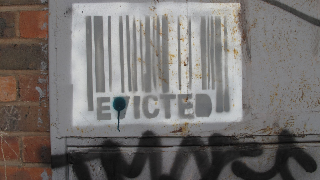 Evicted stencil, Heygate Estate by cuncan c on Flickr